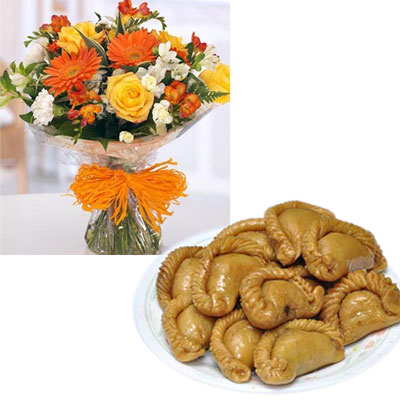 "Chandrakala Sweet - 1kg , Flower bunch - Click here to View more details about this Product